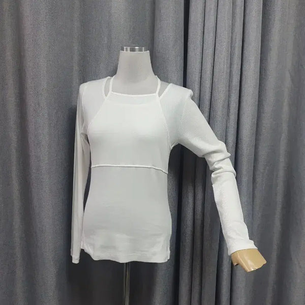 [BUNJANG] White Long Sleeve Top with String Detail / 끈디테일 화이트 롱슬리브