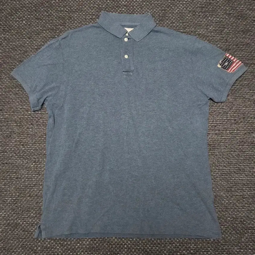 [BUNJANG] Denim & Supply Ralph Lauren Flag Patch Short Sleeve Polo Shirt / 데님 앤 서플라이 랄프로렌 성조기 패치 반팔 카라티