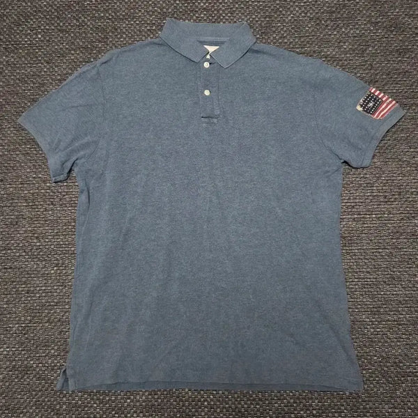 [BUNJANG] Denim & Supply Ralph Lauren Flag Patch Short Sleeve Polo Shirt / 데님 앤 서플라이 랄프로렌 성조기 패치 반팔 카라티