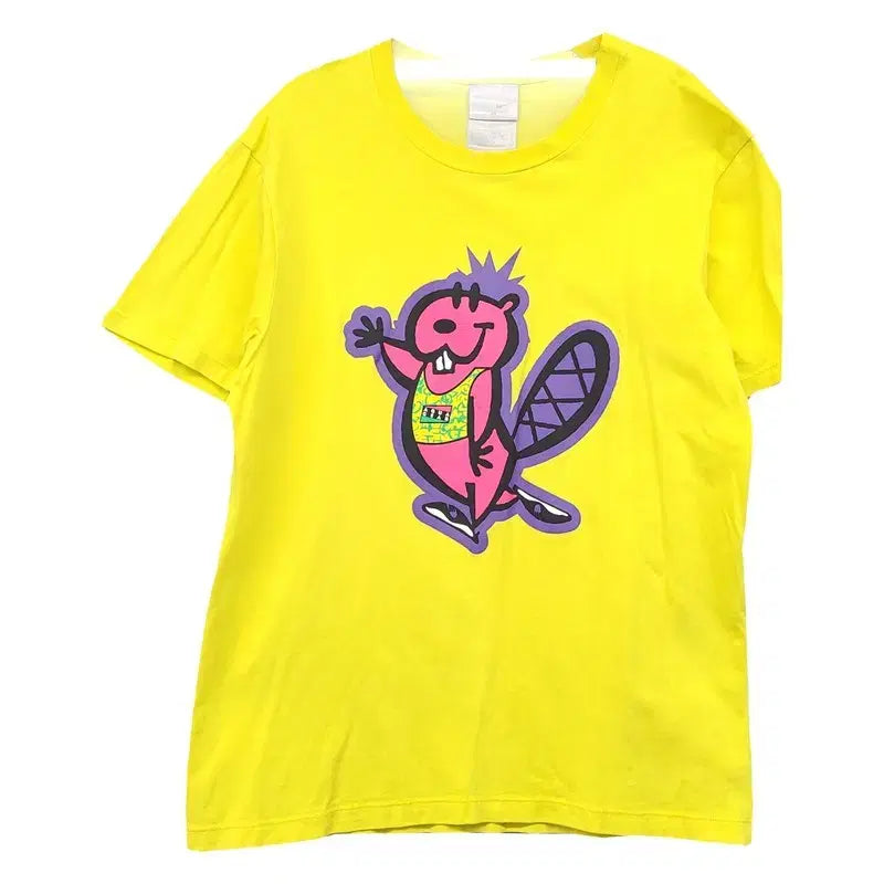 [BUNJANG] Nike Printed Yellow T-Shirt - Size M / 나이키 프린팅 옐로우 반팔티 M
