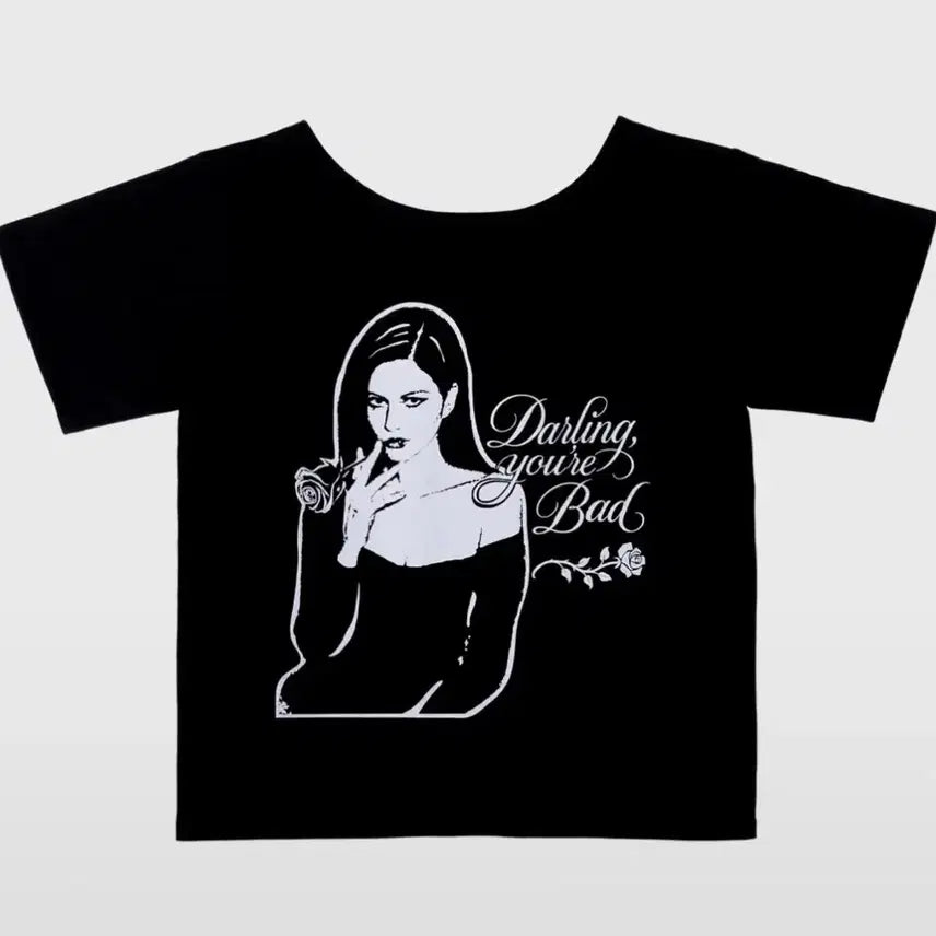 [BUNJANG] Darling Your Bad Smoking Rose Tee - Black / 달링유어배드 SMOKING ROSE TEE #Black