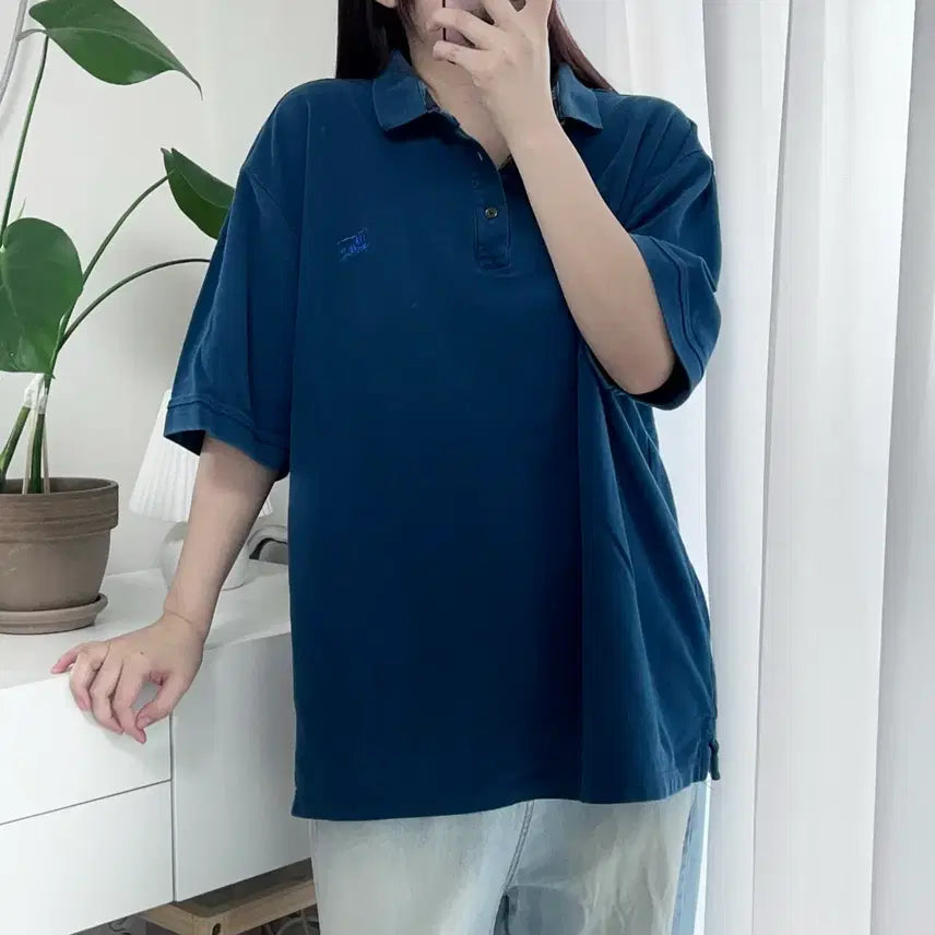 [BUNJANG] Burberry Teal Short Sleeve Polo Shirt 3XL / 버버리 청록 반팔카라티 [ 3XL ]