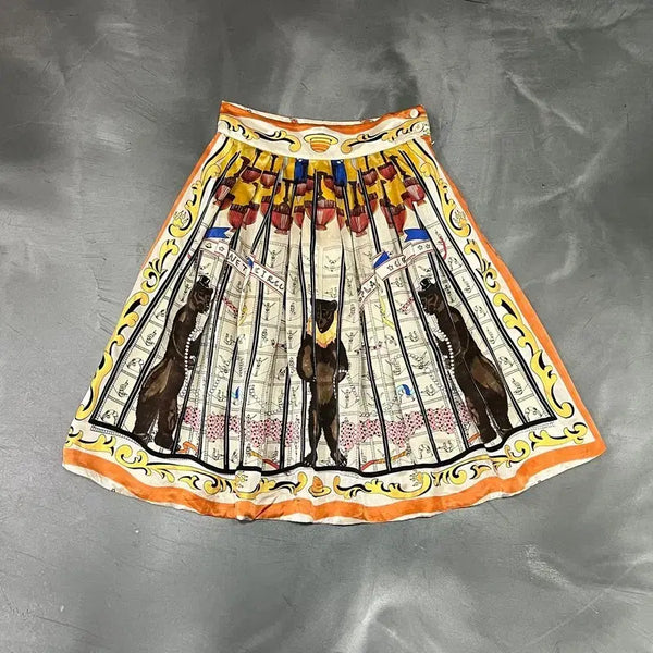 [BUNJANG] Tsumori Chisato Artwork Pleated Skirt / 츠모리 치사토 아트워크 플리츠 스커트y18590