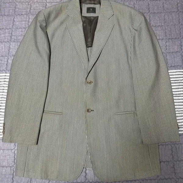 [BUNJANG] Galaxy Seersucker Blazer Jacket (XL-2XL) / **갤럭시 110(XL-2XL) 시어서커 마이 자켓 정장 빅사이즈