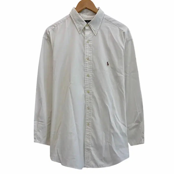 [BUNJANG] 90s Polo Ralph Lauren Pinpoint Oxford Shirt White (115-120) / 90년대 폴로 야머스 핀포인트 옥스포드 셔츠 화이트 (115~120)