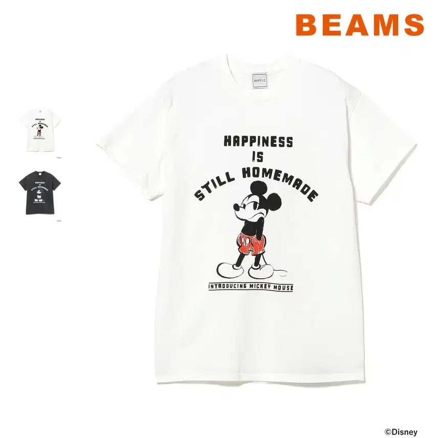 [BUNJANG] BEAMS x WIFFLE Mickey Mouse Collaboration Short Sleeve T-Shirt / 빔즈 위플 미키마우스 반팔 티셔츠