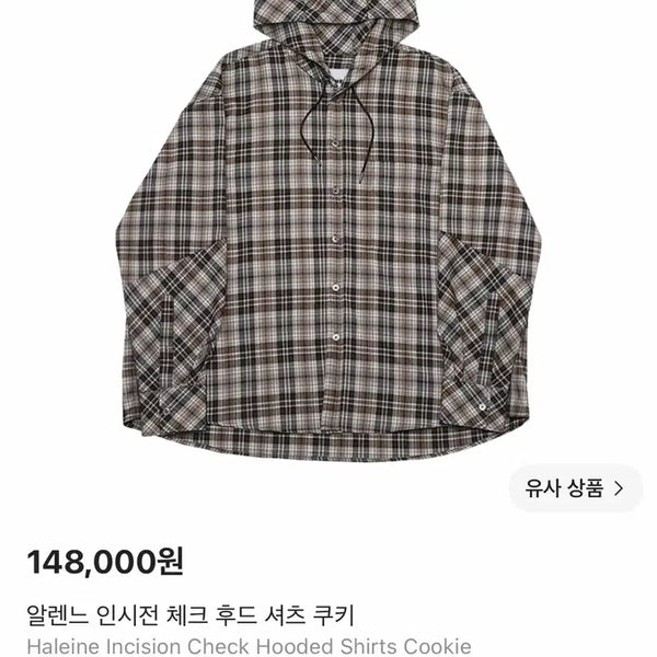 [BUNJANG] Alene Incision Check Hooded Shirt Cookie / [1] 알렌느 인시전 체크 후드 셔츠 쿠키