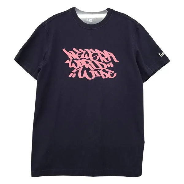 [BUNJANG] New Era Printing Navy T-Shirt M / 뉴에라 프린팅 네이비 반팔티 M