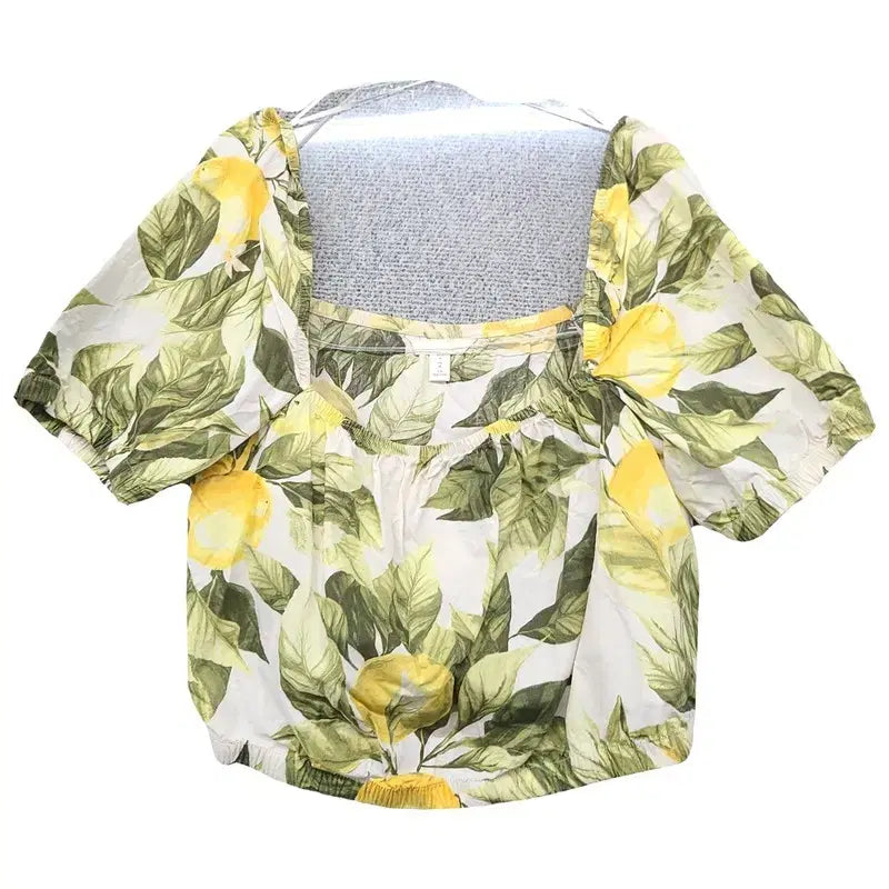 [BUNJANG] H&M Pattern Short Sleeve Blouse M / 에이치엔앰 패턴 반팔 블라우스 M