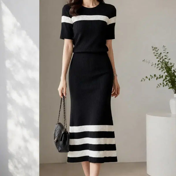 [BUNJANG] Jigott 100% Rayon Knit Two-Piece Set / 지고트 레이온100 니트 투피스