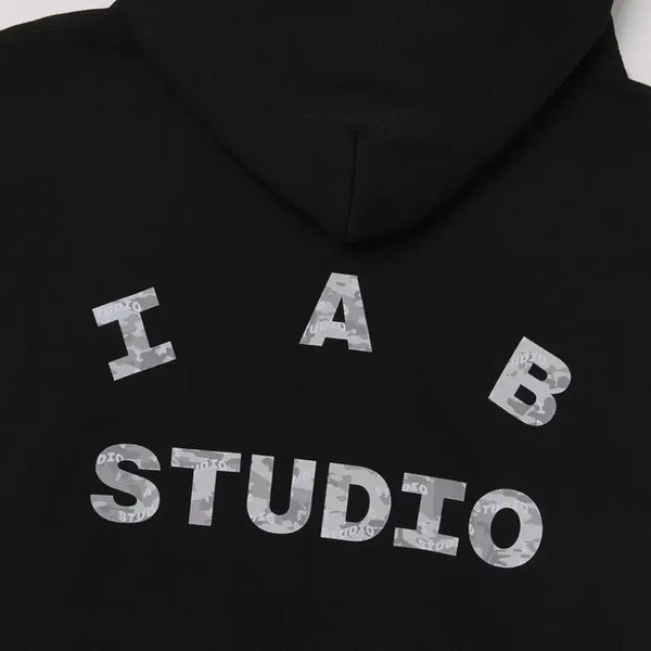 [BUNJANG] IAB Studio Camo Logo Hoodie Black XL / (XL) IAB 아이앱 스튜디오 카모 로고 후드티 블랙