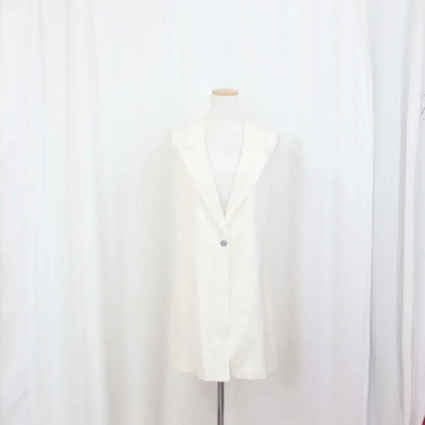[BUNJANG] Kenneth Cole Women's Linen Blend Long Vest / [정품] 케네스콜 여성 린넨 롱 베스트 조끼 (85-92) 상상샵