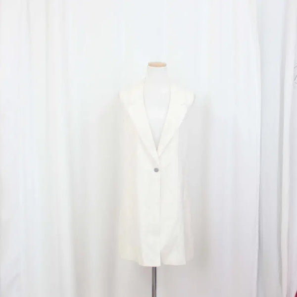 [BUNJANG] Kenneth Cole Women's Linen Blend Long Vest / [정품] 케네스콜 여성 린넨 롱 베스트 조끼 (85-92) 상상샵