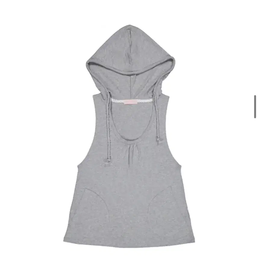 [BUNJANG] Expired Girl Mia Sleeveless Hoodie Melange Grey / 익스파이어드걸 Mia Sleeveless Hoodie Melange Grey