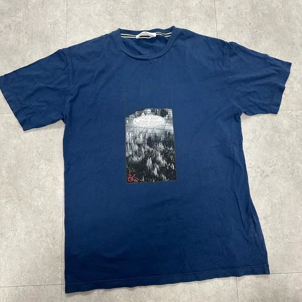 [BUNJANG] Stone Island Navy Men's Short Sleeve T-shirt L / (정품) 스톤아일랜드 네이비 남성  반팔티 L 오늘만 급처