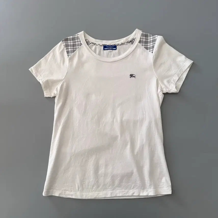 [BUNJANG] Burberry Blue Label Logo Check Short-Sleeve T-Shirt / 버버리 블루라벨 burberry 로고 체크 반팔 티셔츠