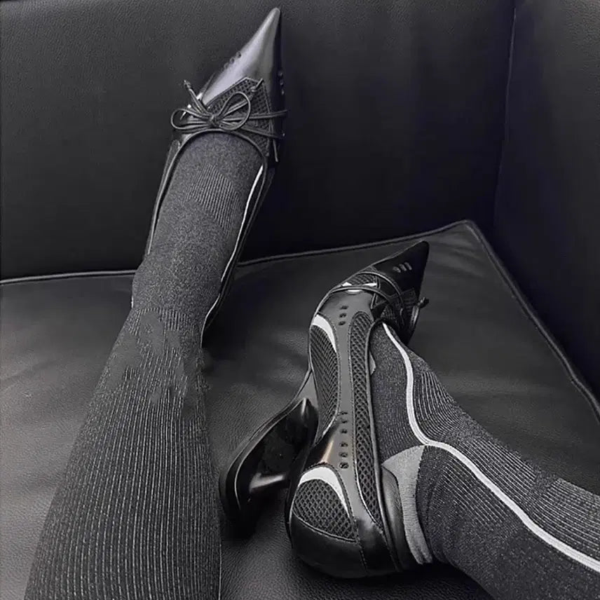 [BUNJANG] Unique Wedge Heel Shoes Black 6cm / 새상품) 유니크 웨지힐 구두 블랙 6cm