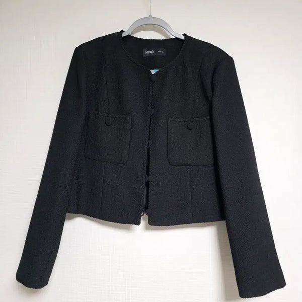 [BUNJANG] MIXXO Black Tweed Jacket L / 미쏘 블랙 트위드 자켓 L