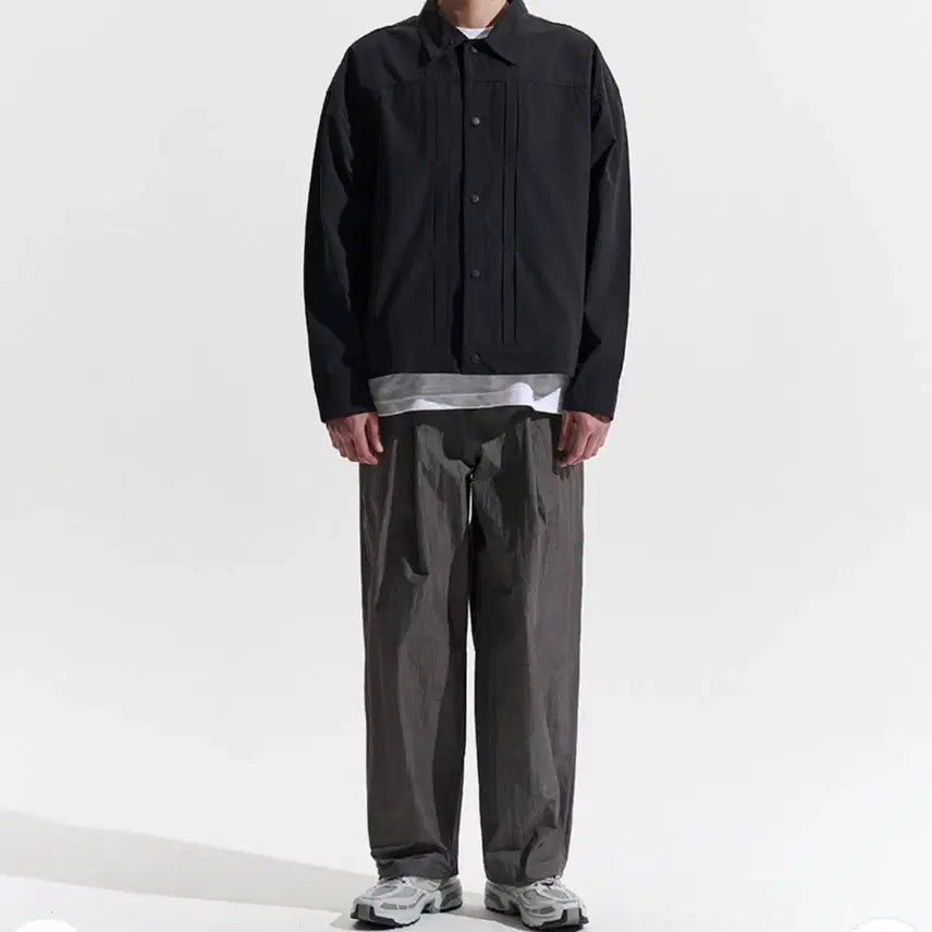 [BUNJANG] ZERO Charcoal Wide Pants (M) - Unisex, Adjustable Waist / 제로 무신사 차콜 와이드 팬츠 M 공용가능 스트링조절가능