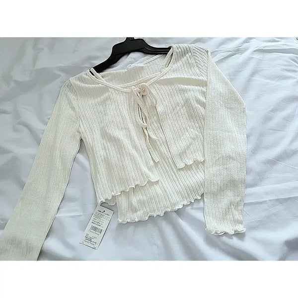 [BUNJANG] Ivory Knit Sleeveless Cardigan Set (S-M) / 아이보리 니트 나시 가디건 세트 (s~m)