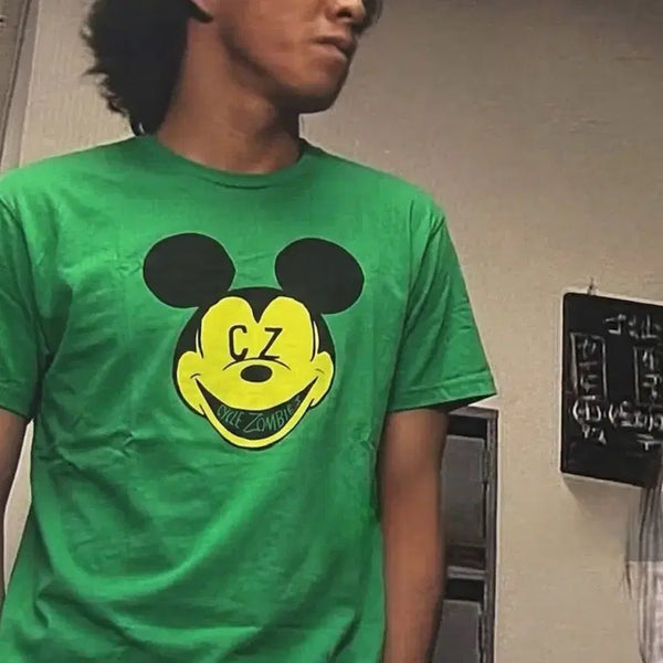[BUNJANG] Cycle Zombie Mickey Mouse Green T-Shirt XL / 사이클좀비 미키마우스 그린 티셔츠 XL 모터사이클 서핑 스케이트