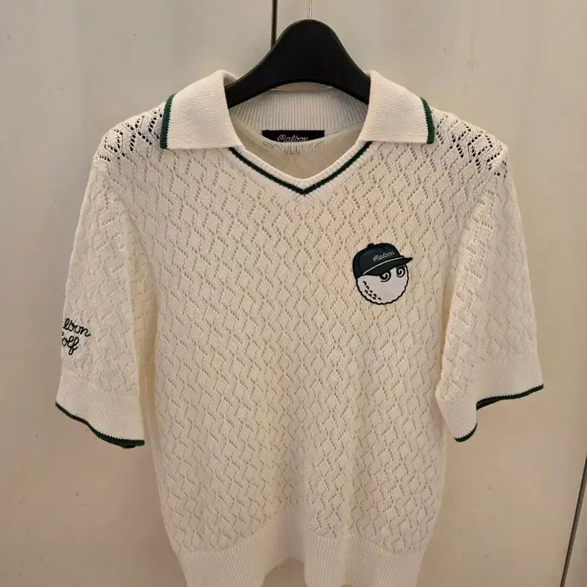 [BUNJANG] Malbon Golf Women's Short Sleeve Knit - Size S / 말본 골프 정품 여성 반팔 니트 s 스몰