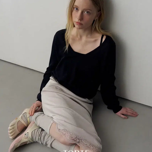 [BUNJANG] Torte Satin Lace Midi Skirt / 토르테 새틴 레이스 스커트 판매합니다