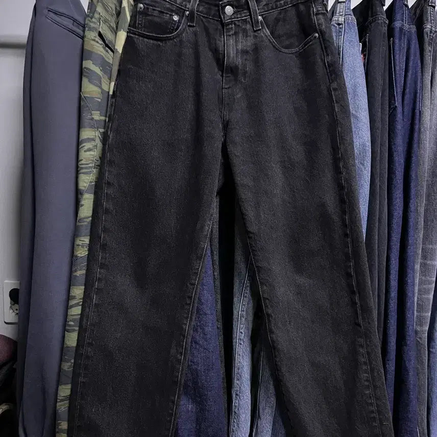 [BUNJANG] Levi's 568 Premium Black Denim Jeans / 리바이스 568 프리미엄 블랙 데님