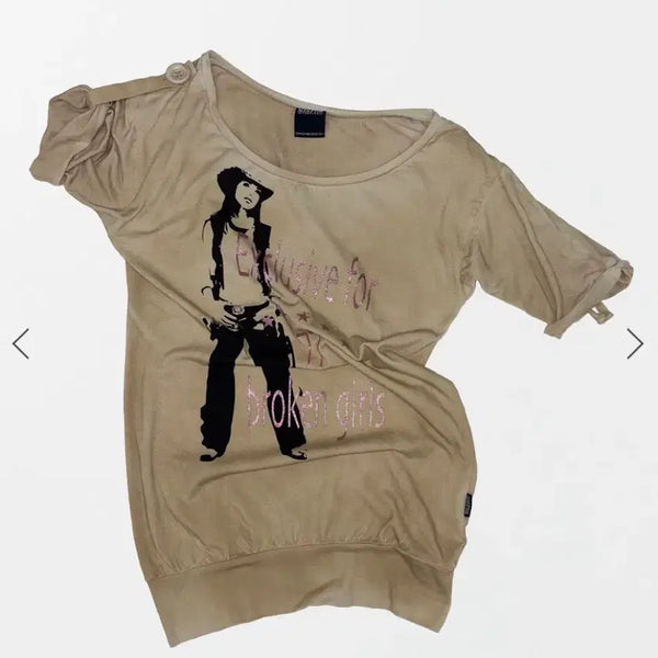 [BUNJANG] Sculptor Broken Girls Roll Up Tee Dirty Sand / 스컬프터  Broken Girls Roll Up Tee Dirty Sand