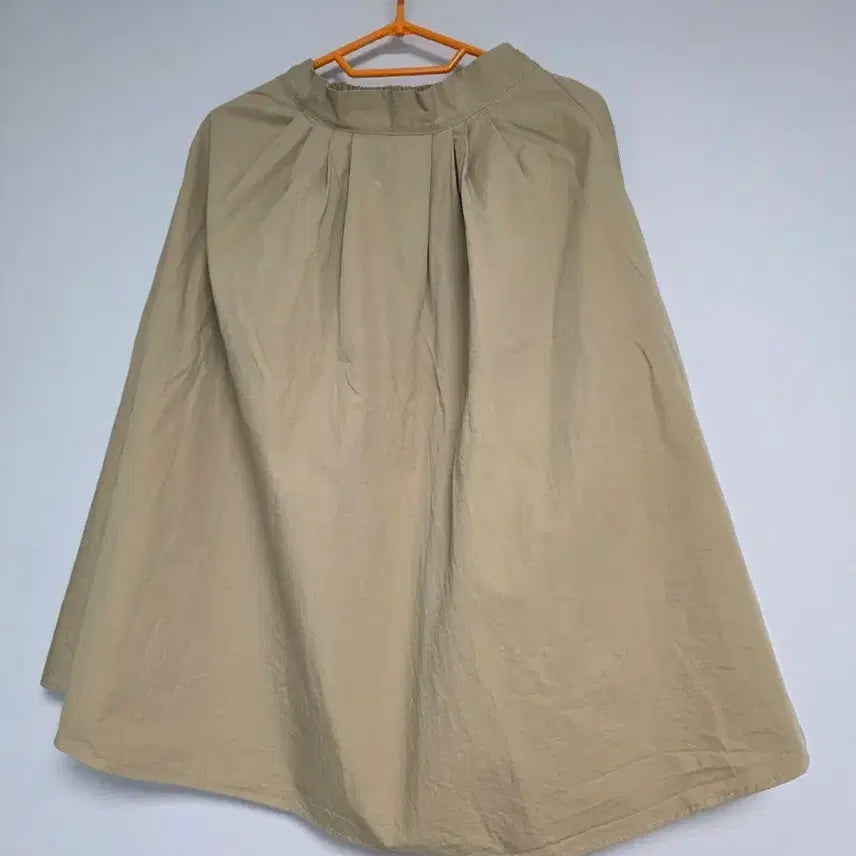 [BUNJANG] 100% Cotton Pleated Skirt - Beige / 베이지 면 100% 플리츠 스커트