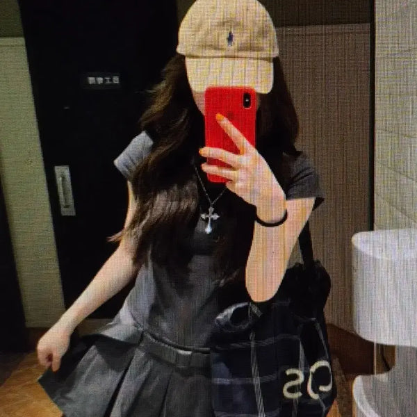 [BUNJANG] Gray Pleated Mini Skirt / (해외배송)그레이 플리츠 스커트