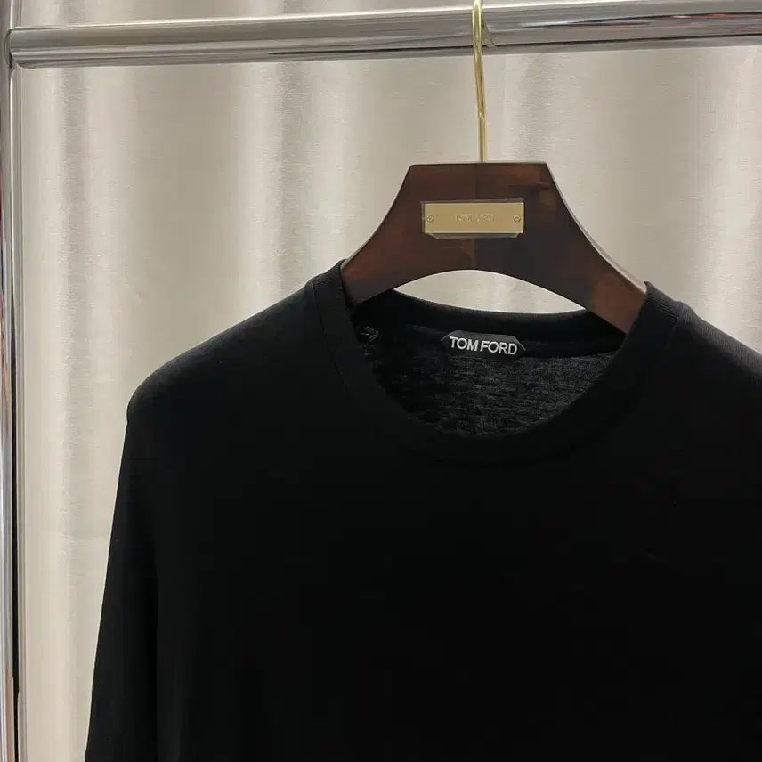 [BUNJANG] Tom Ford Velvet Training Knit Short Sleeve Black / [54] 톰포드 벨벳 트리닝 니트 반팔 블랙