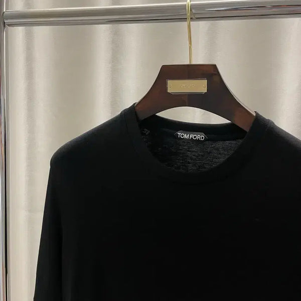[BUNJANG] Tom Ford Velvet Training Knit Short Sleeve Black / [54] 톰포드 벨벳 트리닝 니트 반팔 블랙