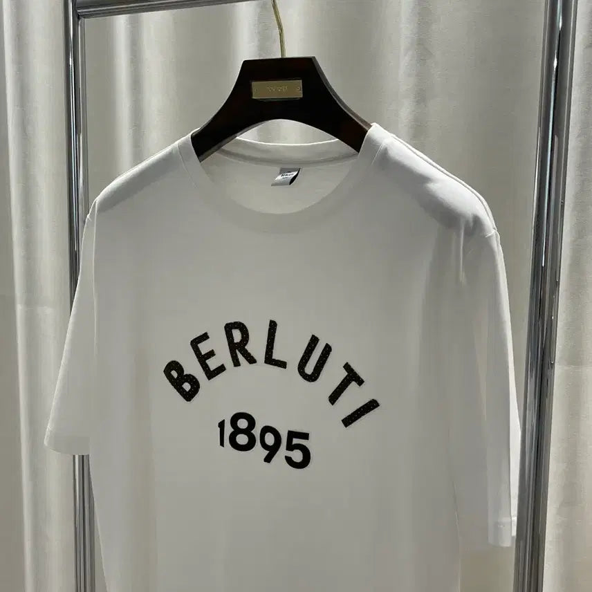 [BUNJANG] Berluti Embroidered Logo Short Sleeve T-Shirt White / [XL] 벨루티 자수 로고 반팔 화이트