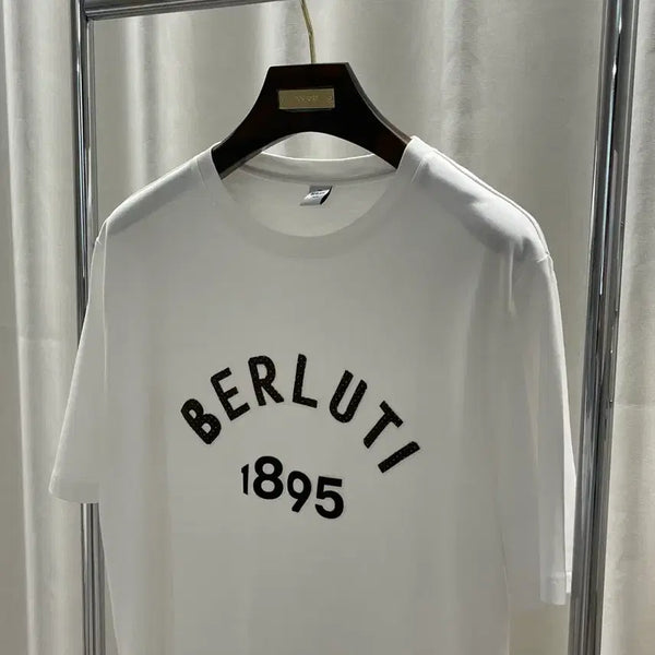 [BUNJANG] Berluti Embroidered Logo Short Sleeve T-Shirt White / [XL] 벨루티 자수 로고 반팔 화이트
