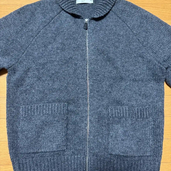 [BUNJANG] 24/7 Series Grey Zip-Up Knit Cardigan M / 24/7 시리즈 그레이 집업 니트 가디건 M