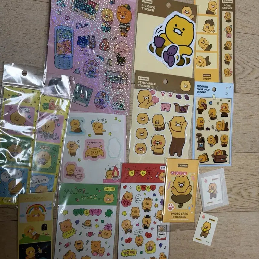 [BUNJANG] Kakao Friends Chunsik Set Stickers + Deco Stickers + File / 춘식이 세트 스티커+빅데코스티커+파일