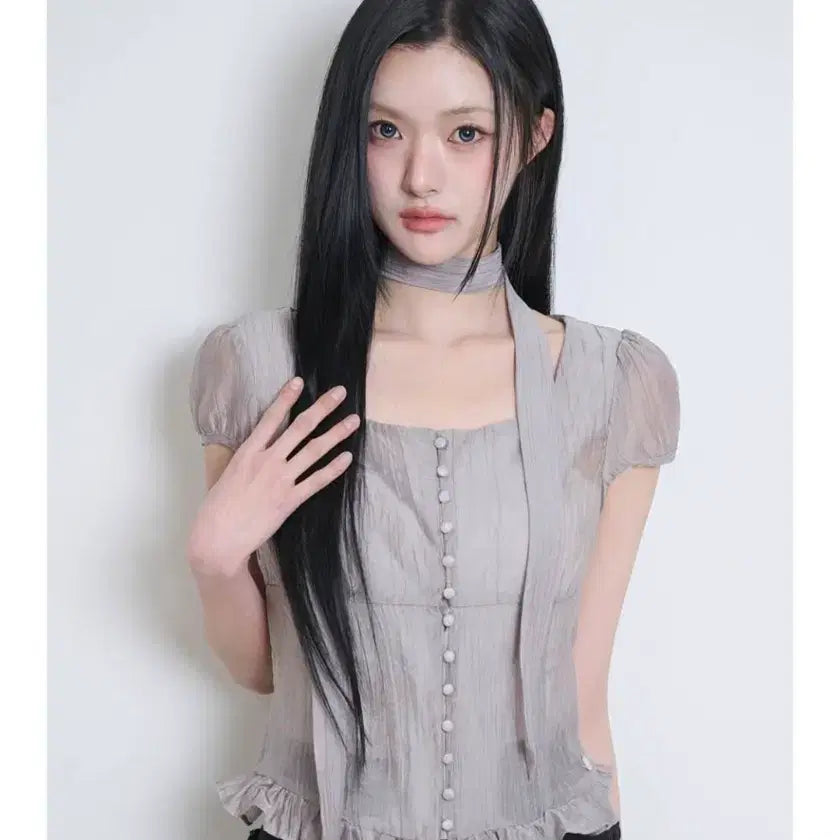 [BUNJANG] Illigo Ribbon Blouse (M) / 새상품 일리고 리본 블라우스