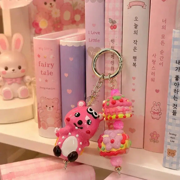 [BUNJANG] Hand-Painted Bead Mini Keychain / 핸드페인팅 비즈 미니 키링