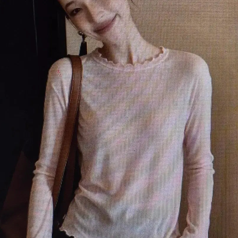 [BUNJANG] Sheer Frill Neck Long Sleeve T-Shirt - 7 Colors / (해외배송)프릴 넥 시스루 긴팔 티셔츠 7컬러