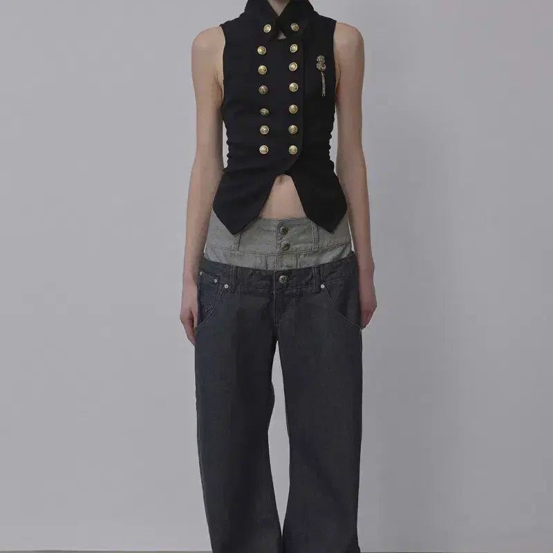 [BUNJANG] Sculptor Beaded Layered Denim Pants / 스컬프터 Beaded Layered Denim Pants