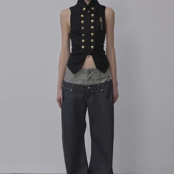 [BUNJANG] Sculptor Beaded Layered Denim Pants / 스컬프터 Beaded Layered Denim Pants