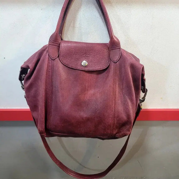 [BUNJANG] Longchamp Le Pliage Leather Crossbody Bag / 정품 롱샴 르플리아쥬 가죽 크로스백