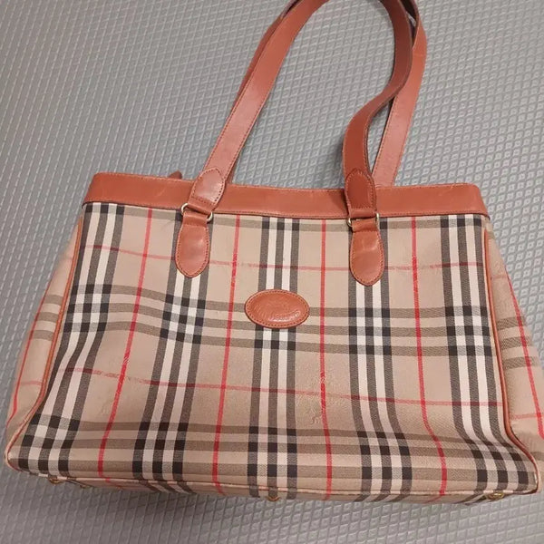 [BUNJANG] Burberry Check Shoulder Tote Bag / 버버리 체크 숄더백 토트백