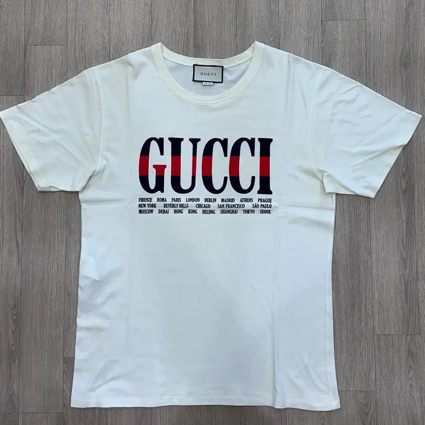 [BUNJANG] Gucci City Logo Short Sleeve T-Shirt XL / [XL] 구찌 시티 로고 반팔티 / 구찌 반팔