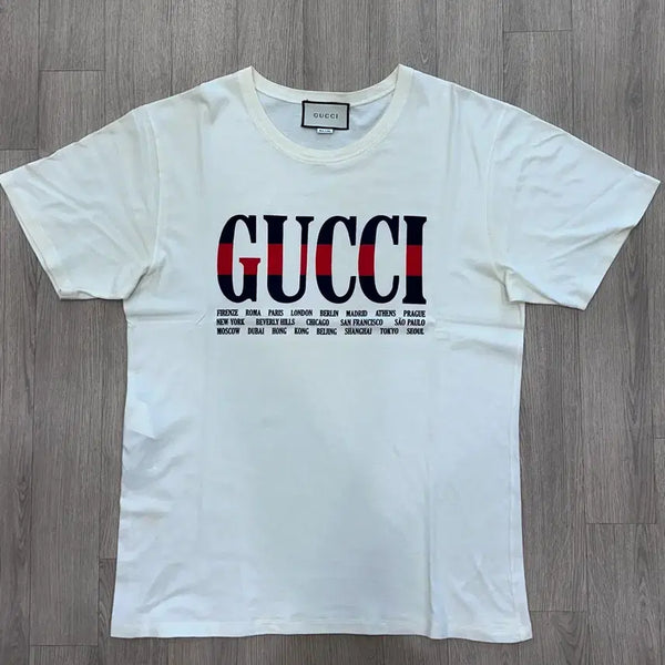 [BUNJANG] Gucci City Logo Short Sleeve T-Shirt XL / [XL] 구찌 시티 로고 반팔티 / 구찌 반팔