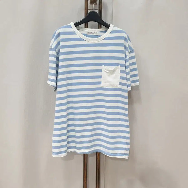 [BUNJANG] Cottonbell Striped Boxy Fit T-Shirt / (JJ30850)Cottonbell 반팔 티셔츠 F