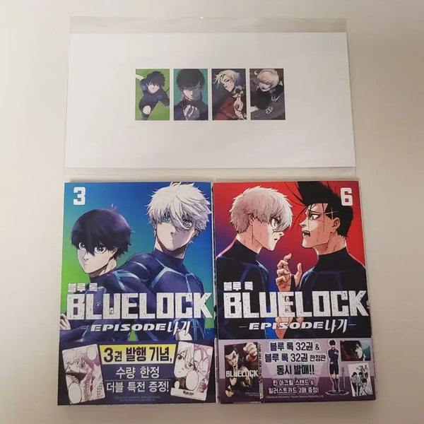 [BUNJANG] Blue Lock: Episode Nagi - Volume 3 (with Double Benefit) & Volume 6 (First Edition) - Yes24 Clear Photocard Set Bonus / 블루록 만화책 에피소드 나기 에피나기 3권 더블특전 6권 초판 예스24 투명포카 세트 특전