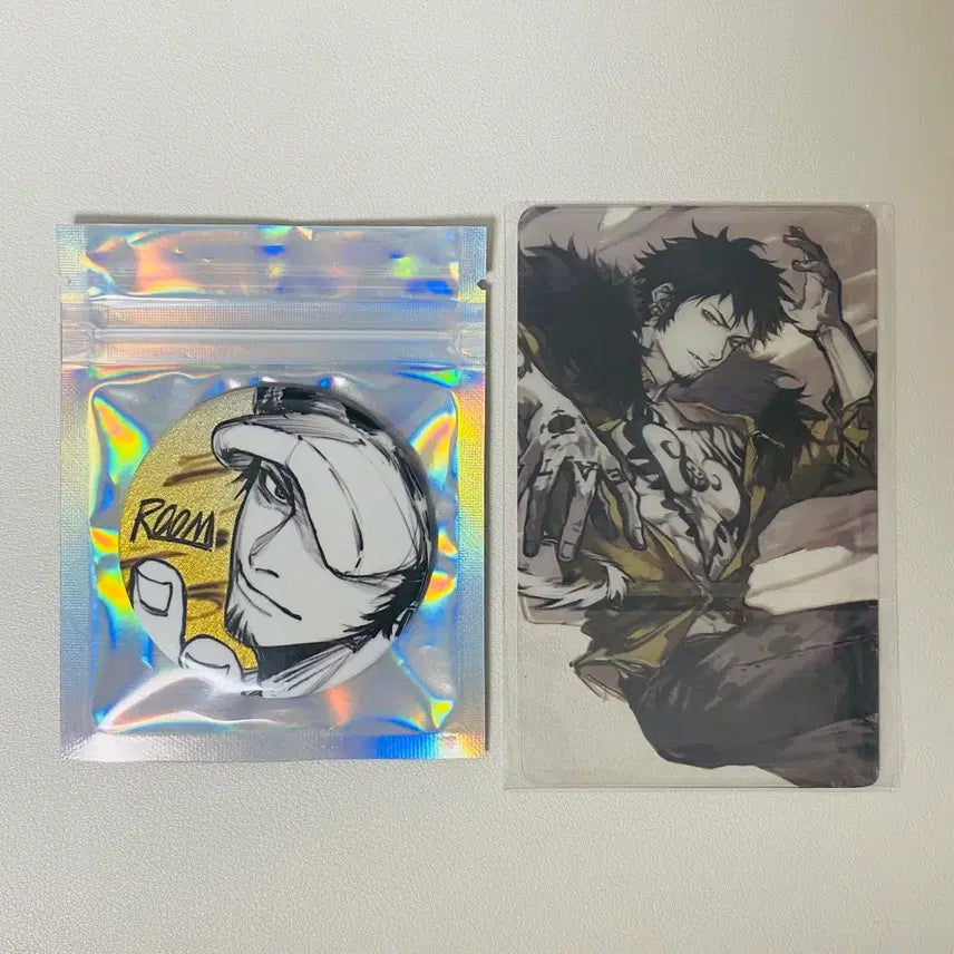 [BUNJANG] Trafalgar Law (One Piece) Unsealed Lucky Draw Set - Can Badge & Photocard Bundle / [미개봉] 원피스 트라팔가 로우 비공식 캔벳지 포토카드 일괄