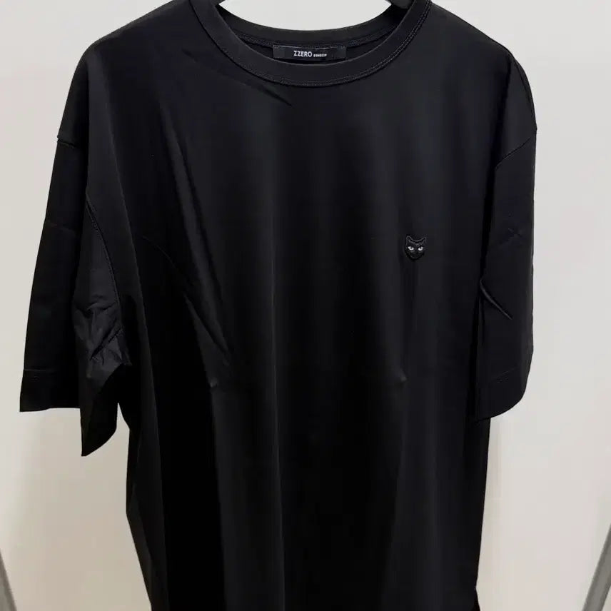 [BUNJANG] ZZERO 25SS Cat Embroidery T-Shirt Black M / ZZERO 25SS 지제로 반팔 M